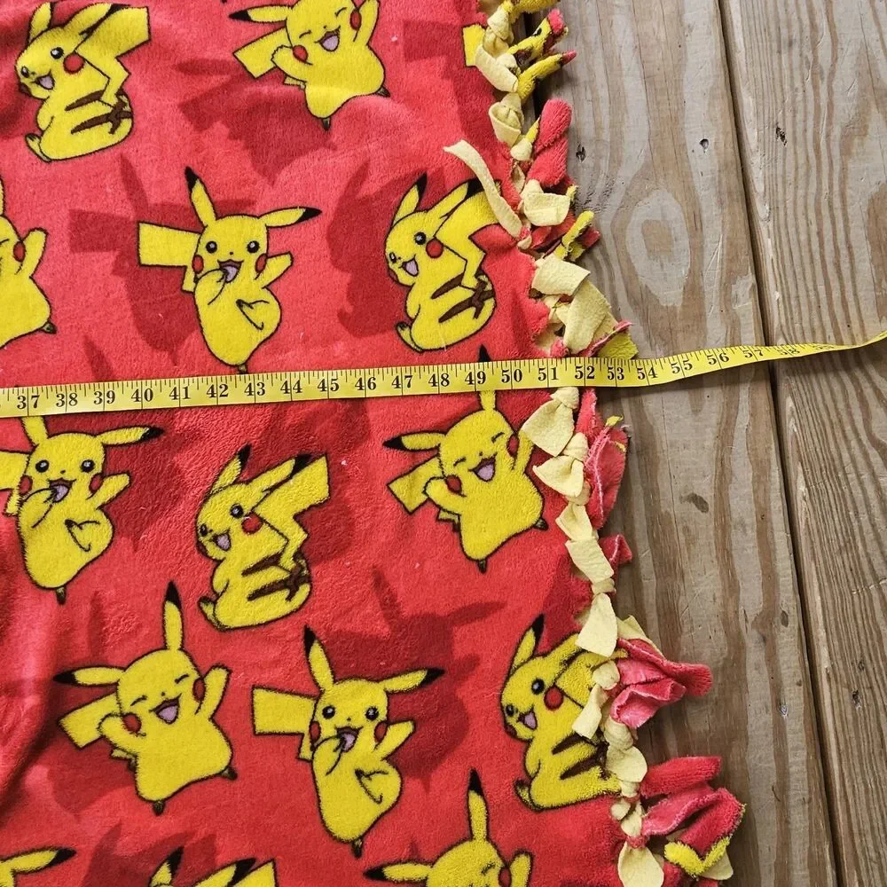 Handmade Pokémon Pikachu Tie Blanket